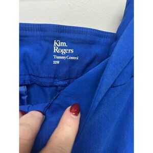 Kim Rogers Capri Pants Womens 22W Blue Curvy Super Stretch Pull On Casual Plus
